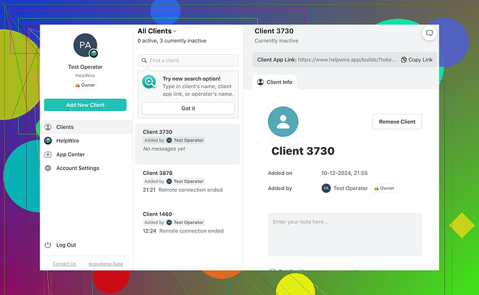 Helpwire Interface