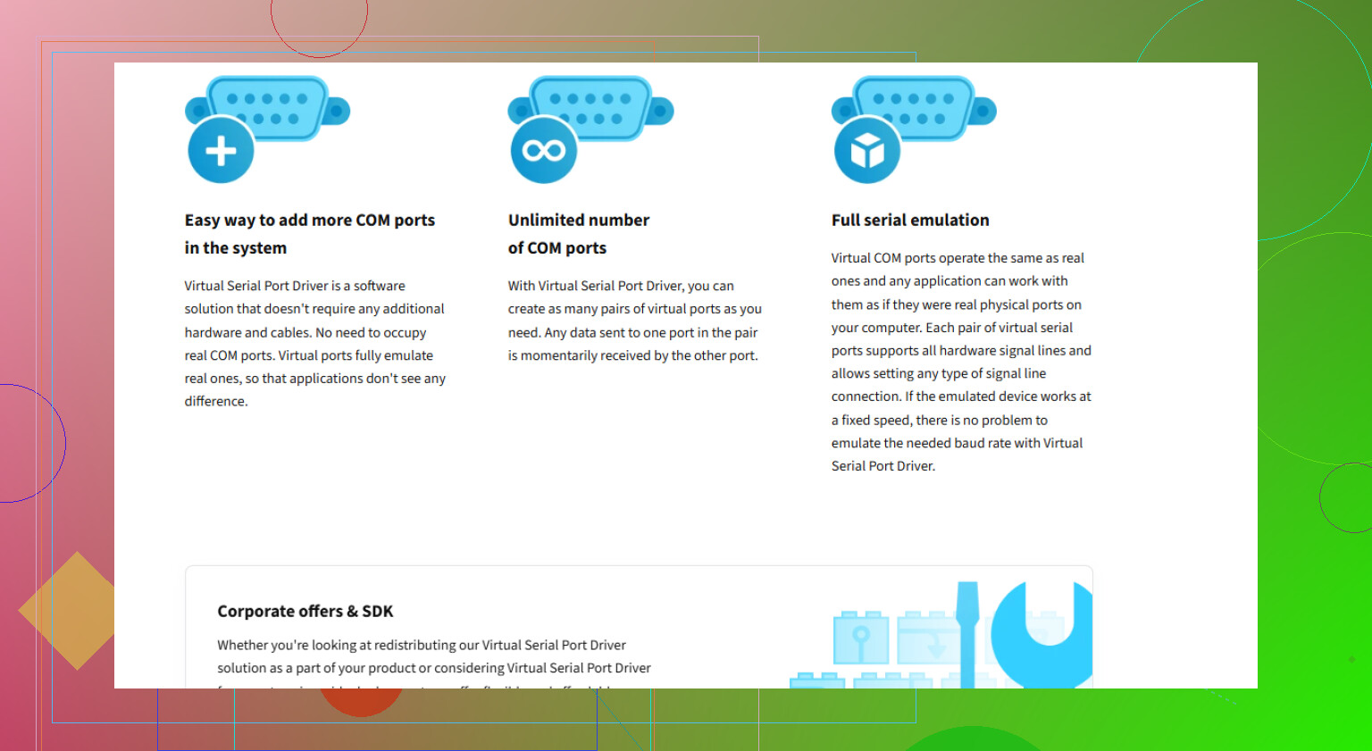 How do I use a COM port driver in Windows 10?